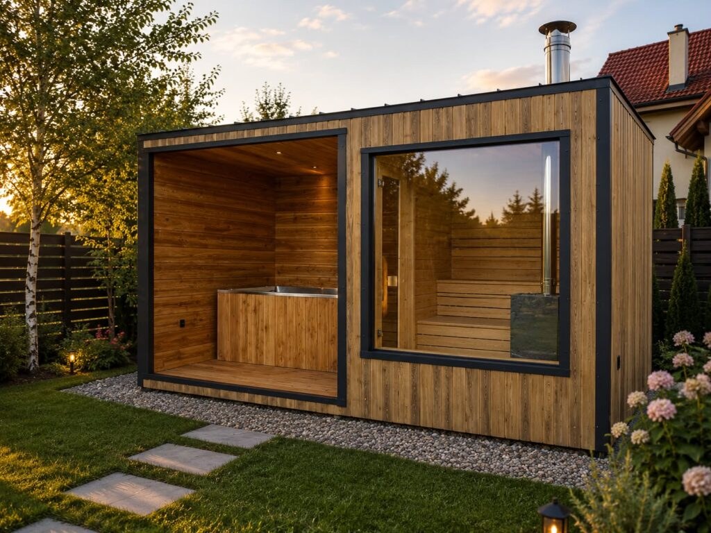 Kelohus Hytte — mobil sauna med glassfront og boblebad på tilhenger for 4–6 personer fra Kelohus, bilde 2 av 4