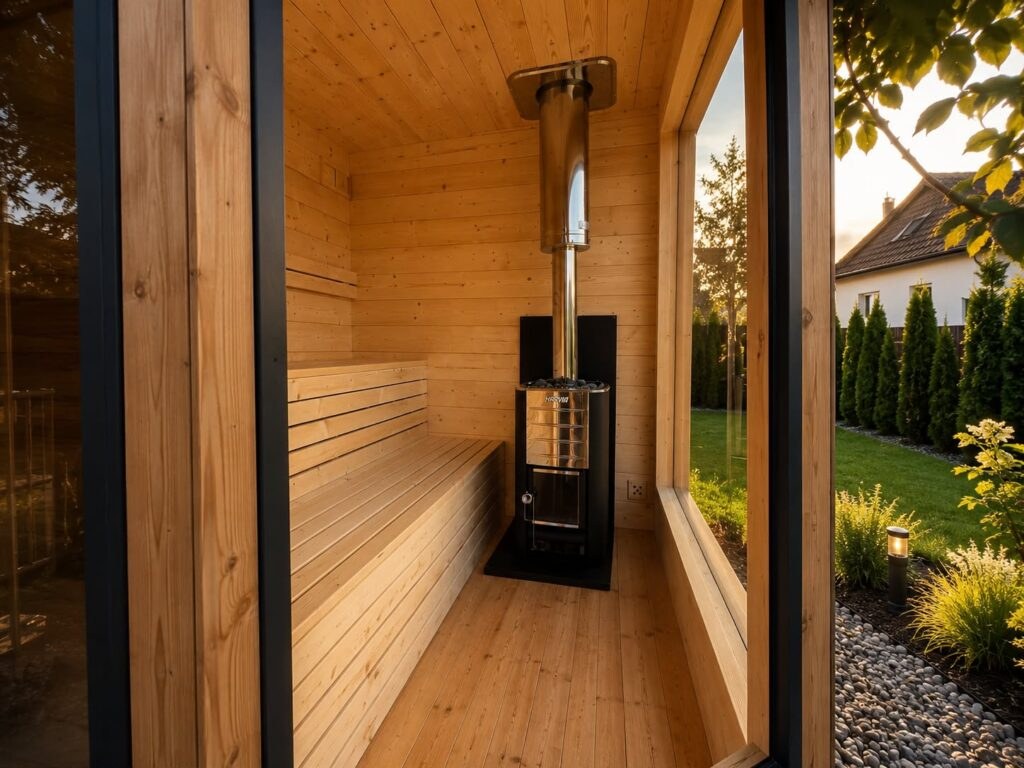 Kelohus Hytte — mobil sauna med glassfront og boblebad på tilhenger for 4–6 personer fra Kelohus, bilde 3 av 4